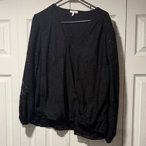 Maurices Black Floral Blouse